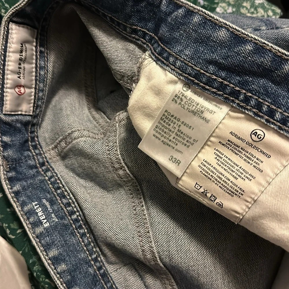 Ag-ed Denim Mens Jeans Size33 Slim High Rise Straight Made in USA size 33R - Picture 8 of 13